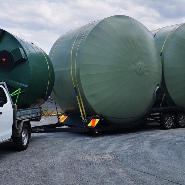 A Delivery of 2 x 30k water tanks and 10k tank