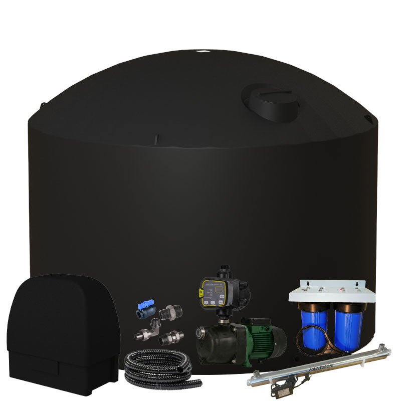 Black - 30,000l Water Tank Combo