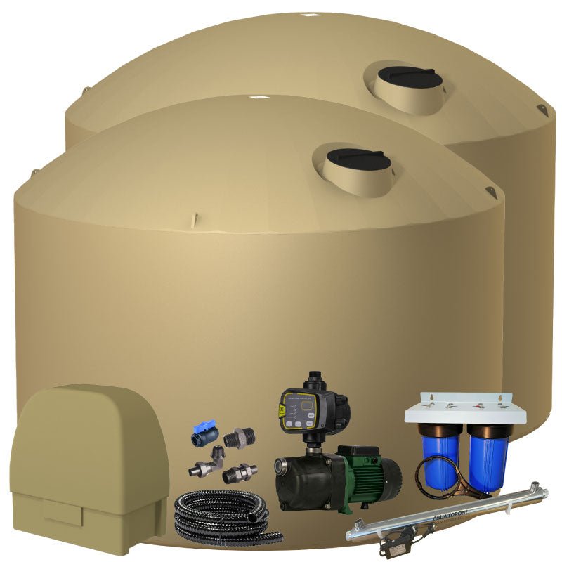 Beige - 2 x 30,000l Water Tank Combo