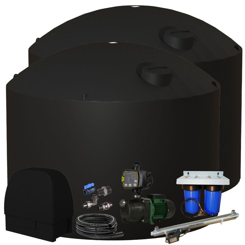 Black - 2 x 30,000l Water Tank Combo
